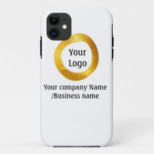 Funda Para iPhone 11 simple minimal add your logo gold website social t