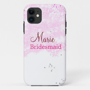 Funda Para iPhone 11 simple minimal agregar nombre monograma rosa dama