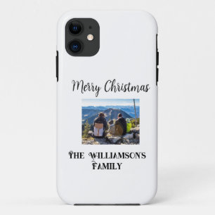 Funda Para iPhone 11 simple minimal feliz Navidad añadir nombre de fami