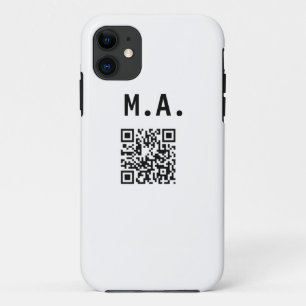 FUNDA PARA iPhone 11 SIMPLE MÍNIMO.CUTIE AGREGAR NOMBRE Q R CÓDIGO ESCA