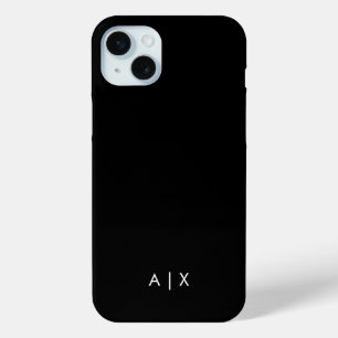 Funda Para iPhone 15 Mini Simple monograma de nombre de pareja