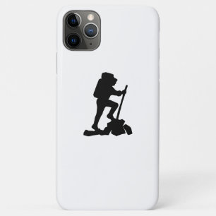 Funda Para iPhone 11 Pro Max simple montañismo hombre negro silueta