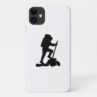Funda Para iPhone 11 simple montañismo hombre negro silueta