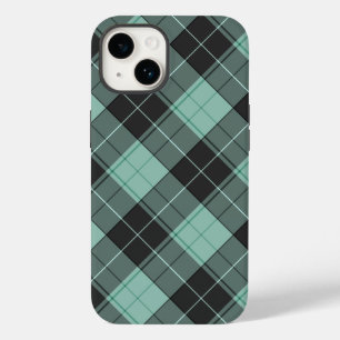 Funda Para iPhone 14 De Case-Mate Simple patrón de tartán en turquesa Case-Mate iPho