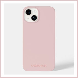 Funda Para iPhone 14 De Case-Mate Simple Personalizado Cuarzo Rosa en iPhone 14 Rosa