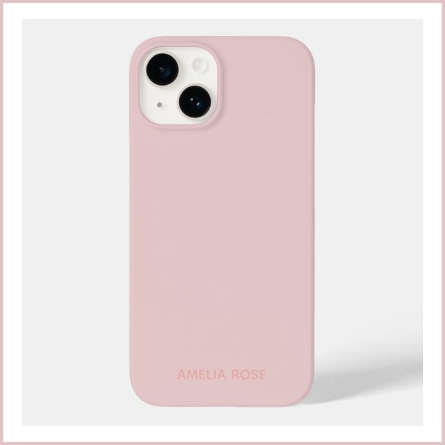 Funda De Case-Mate Para iPhone Simple Personalizado Cuarzo Rosa en iPhone 14 Rosa (Subido por el creador)
