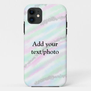 Funda Para iPhone 11 Simple purpurina pastel colorida agrega tu texto f