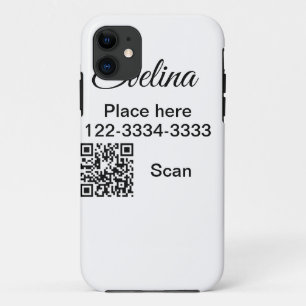 Funda Para iPhone 11 Simple texto mínimo añadir nombre lugar ciudad tel