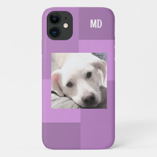 Funda Para iPhone 11 Simple Una Foto Moderno Diseño Cuadrado Claro Púrp