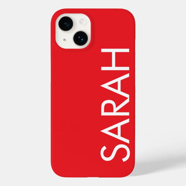 Funda De Case-Mate Para iPhone Simple y moderno nombre clásico clásico rojo (Reverso )