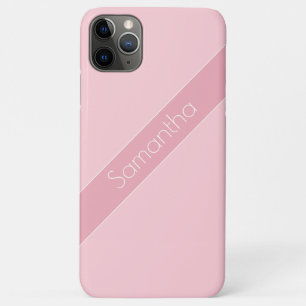 Funda Para iPhone 11 Pro Max Simple y moderno nombre personalizado rosa pálido 