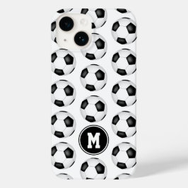 Funda Para iPhone 14 De Case-Mate simples bolas de fútbol blanco monogramadas