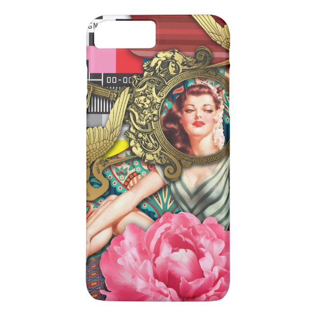 Funda De Case-Mate Para iPhone Sin Señal - Collage Digital de Dama Traviesa (Reverso)