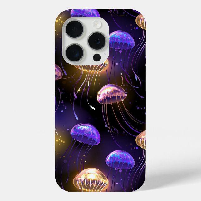 Funda De Case-Mate Para iPhone Sin soldadura con medusas brillantes (Reverso )
