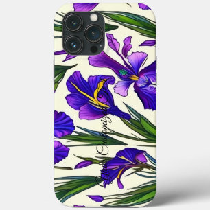 Funda Para iPhone 13 Pro Max Sinfonía de Jardín: Patrón Floral Iris