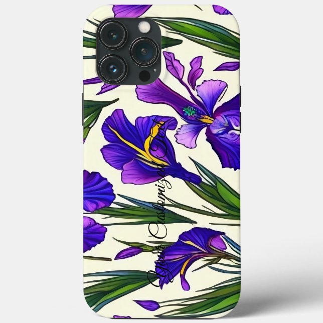 Funda De Case-Mate Para iPhone Sinfonía de Jardín: Patrón Floral Iris (Reverso )