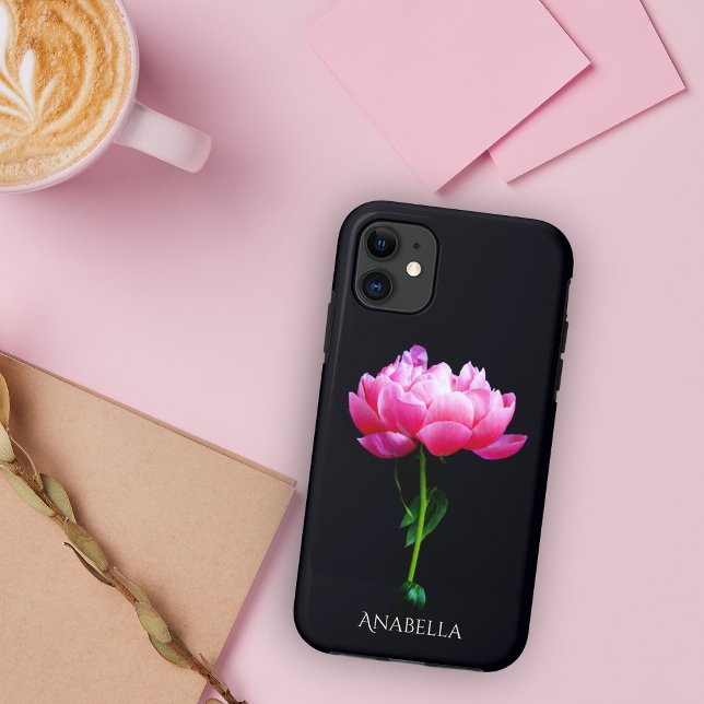 Funda De Case-Mate Para iPhone Single Elegante Peonía Personalizable (Subido por el creador)