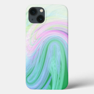 Funda Para iPhone 13 singular cintura de menta rosa líneas sombrías