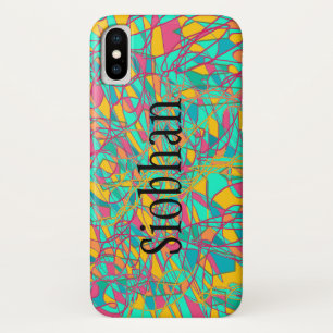 Funda Para iPhone X Siobhan del arte abstracto negro huérfano