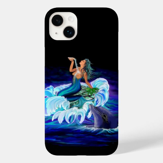 Funda De Case-Mate Para iPhone Sirena con delfín (Reverso )