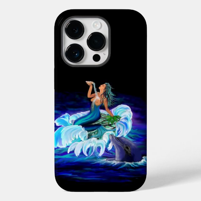 Funda De Case-Mate Para iPhone Sirena con delfín (Reverso )