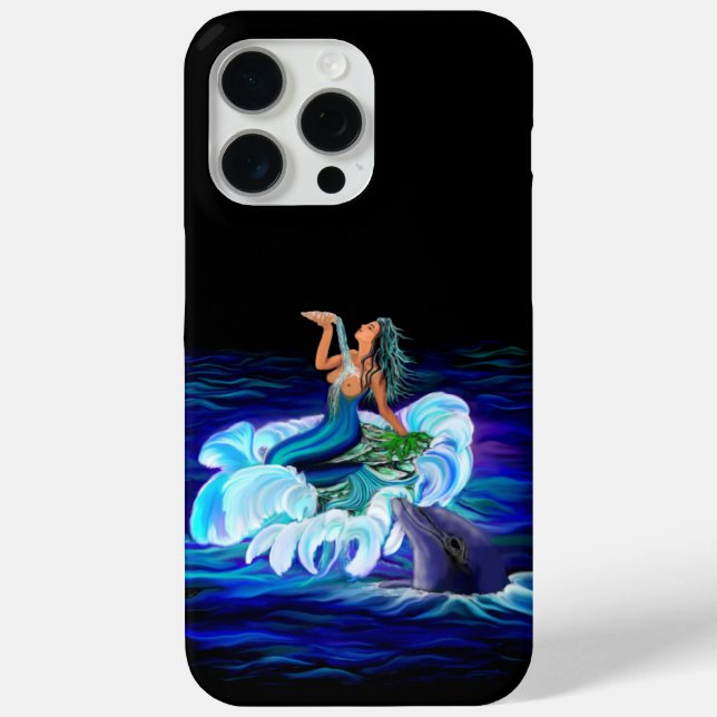 Funda De Case-Mate Para iPhone Sirena con delfín (Reverso )