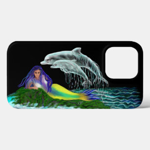Funda Para iPhone 13 Pro Sirena con delfines