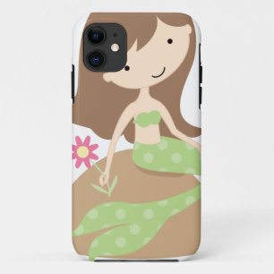 Funda Para iPhone 11 Sirena verde linda del KRW
