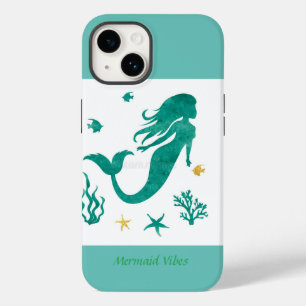 Funda Para iPhone 14 De Case-Mate Sirena Vibes blanco y Verde azulado Funda-mate iPh