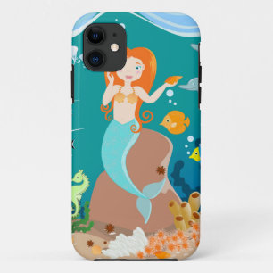 Funda Para iPhone 11 Sirena y delfines en la fiesta de cumpleaños del m