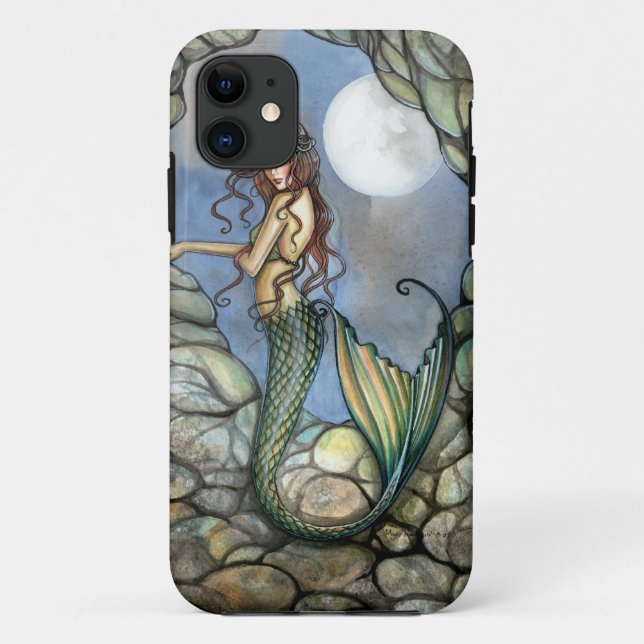 Funda De Case-Mate Para iPhone Sirenas artísticas de fantasía de sirenas en la ca (Reverso)