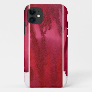 Funda Para iPhone 11 Sistema del extracto rojo de la acuarela pintado a
