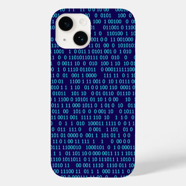 Funda De Case-Mate Para iPhone Sistema numérico binario azul (Reverso )