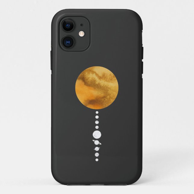 Funda De Case-Mate Para iPhone Sistema solar mínimo (Reverso)
