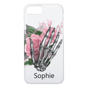 Funda Para iPhone 8/7 Skateboard moderno Dusty Rosa Skeleton mano