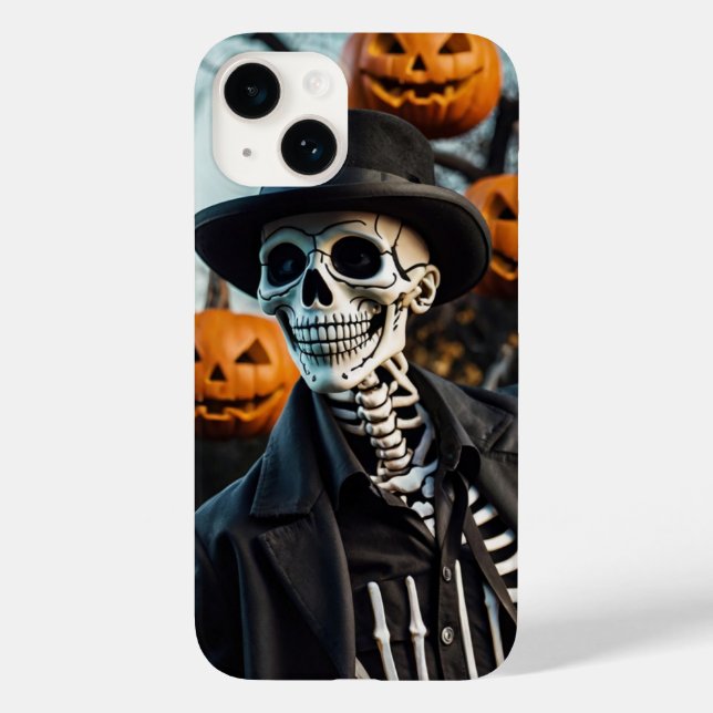 Funda De Case-Mate Para iPhone Skeleton Halloween Tee (Reverso )