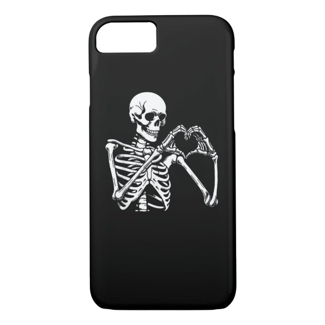 Funda De Case-Mate Para iPhone Skeleton Heart Hands Rótulo Halloween Costume Retr (Reverso)