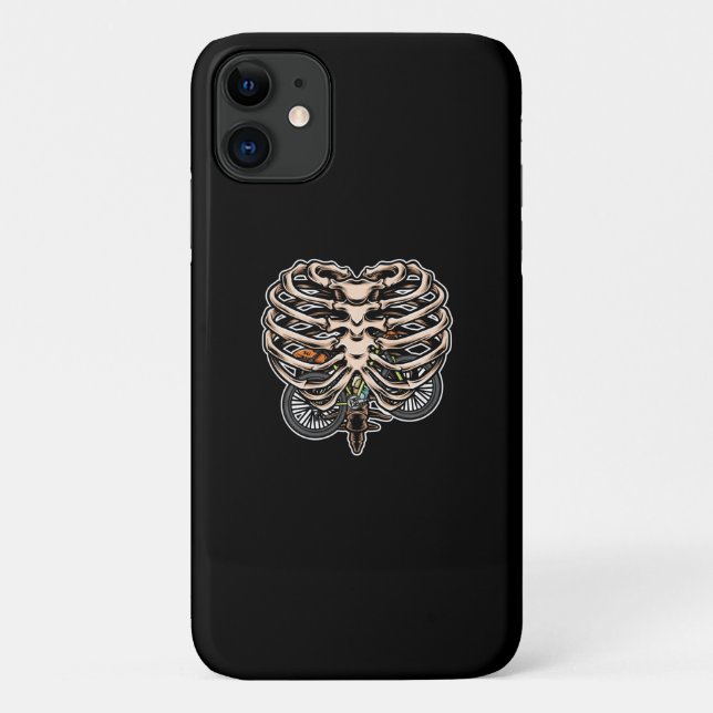 Funda De Case-Mate Para iPhone Skeleton Rib Cage Halloween Mountain Bike MTB Love (Reverso)