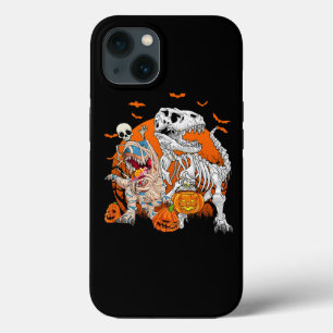Funda Para iPhone 13 Skeleton Riding Mummy Dinosaur T rex Halloween Div
