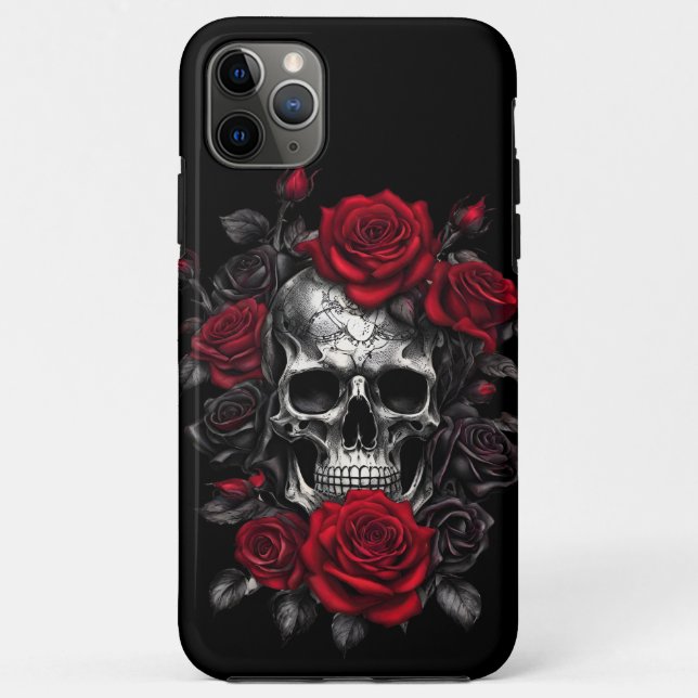 Funda De Case-Mate Para iPhone Skeleton Skulls y Rosas estuche para iPhone / iPad (Reverso)
