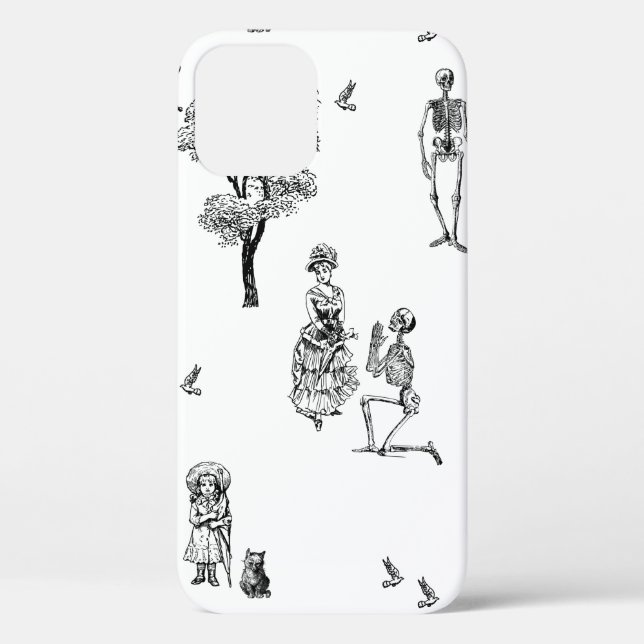 Funda De Case-Mate Para iPhone skeleton toile victoriano de halloween (Reverso )