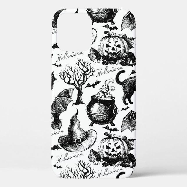 Funda De Case-Mate Para iPhone Sketch Halloween (Reverso )