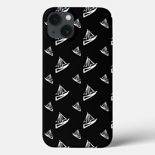 Funda De Case-Mate Para iPhone Sketchic Sailboat Pattern (Reverso)