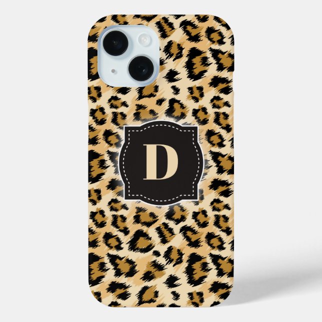Funda De Case-Mate Para iPhone Sketchy Classic Leopard Pattern con Monograma Pers (Reverso )