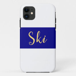 Funda Para iPhone 11 SKI Bandas blancas de invierno azul brillante real