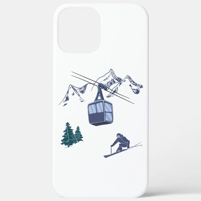 Funda De Case-Mate Para iPhone Ski Scene Winter Sports (Reverso )