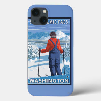 title_seo2 Skier Admiring - Snoqualmie Pass, Washington