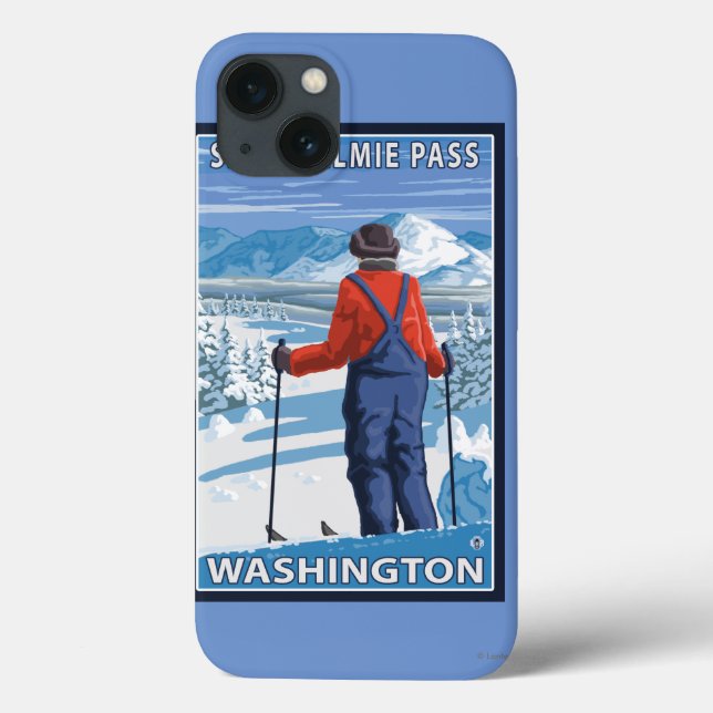 Funda De Case-Mate Para iPhone Skier Admiring - Snoqualmie Pass, Washington (Reverso)