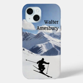 Funda Para iPhone 15 Skiing Mountain Scene personalize 