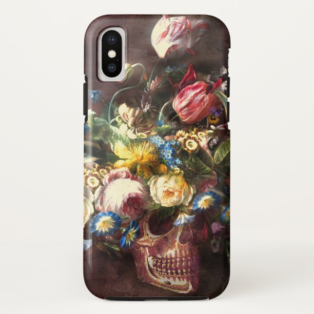 Funda De Case-Mate Para iPhone Skull Bouquet (Reverso)